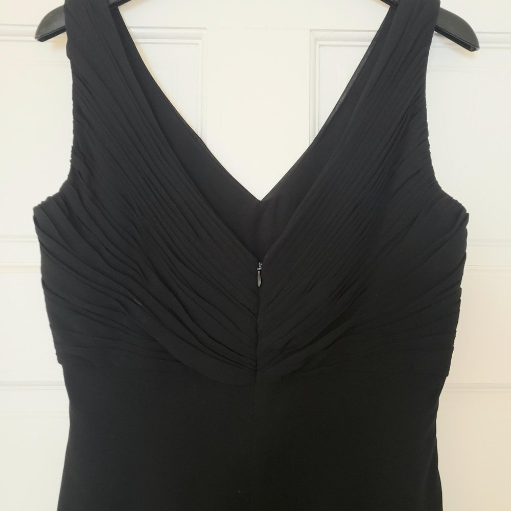 Adrianna Papell Ruched Chiffon Bodice Cocktail Dress Little Black Dress - Picture 9 of 12